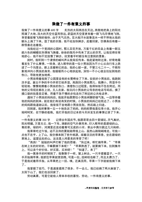 我做了一件有意义的事_二年级作文