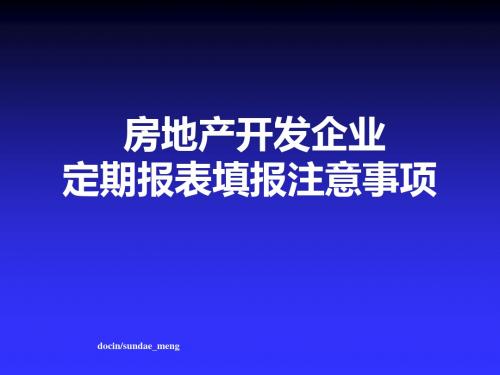 开发企业定期报表填报注意事项