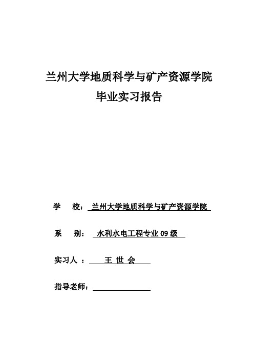 兰州大学毕业实习报告