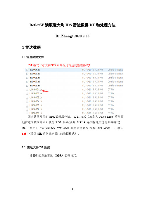 ReflexW读取意大利IDS探地雷达数据及常用信号处理方法 - Copy