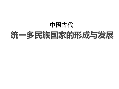 高考复习专题一：统一多民族国家的形成与发展