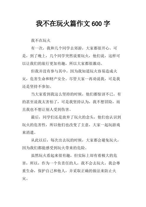 我不在玩火篇作文600字