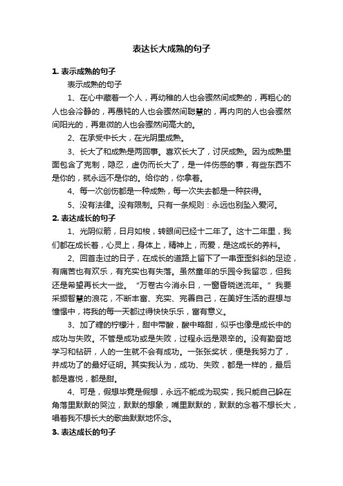 表达长大成熟的句子