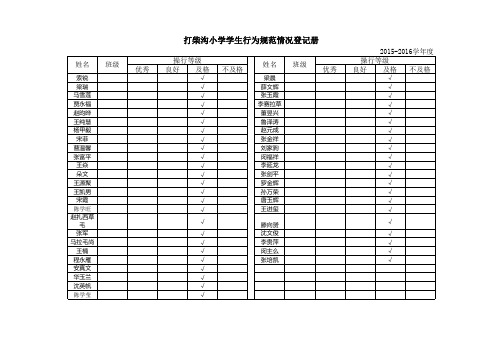 学生行为规范情况登记表