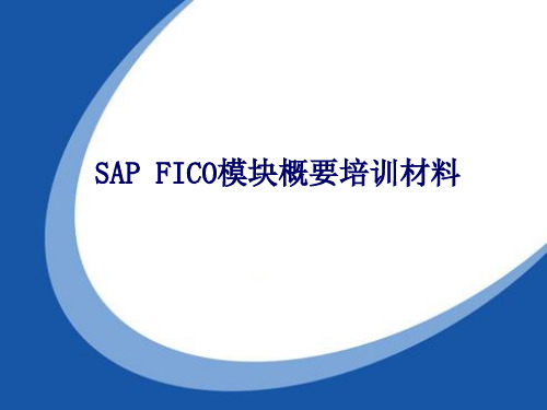 SAP_FICO模块概要培训