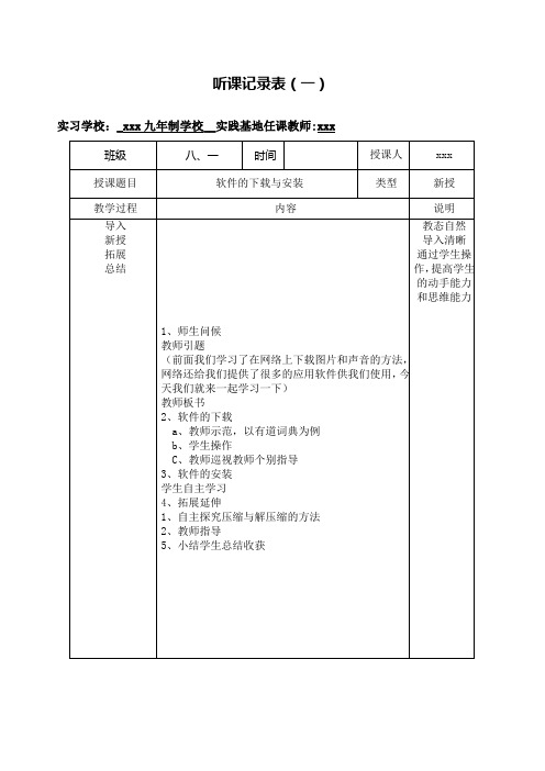 中学信息技术听课记录