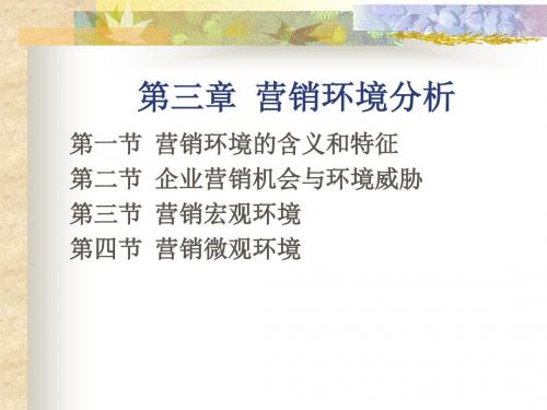 第三章 营销环境分析概要