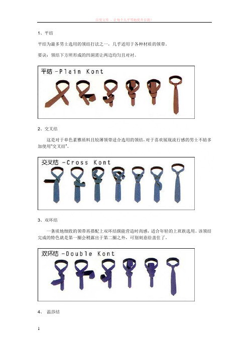 领带的10种打法(图解)