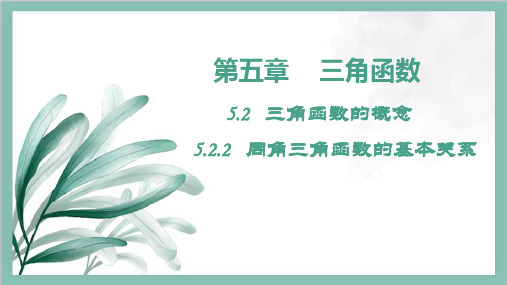 5.2.2同角三角函数的基本关系课件-高一上学期数学人教A版必修第一册