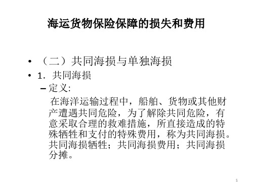 海运货物保险保障的损失和费用
