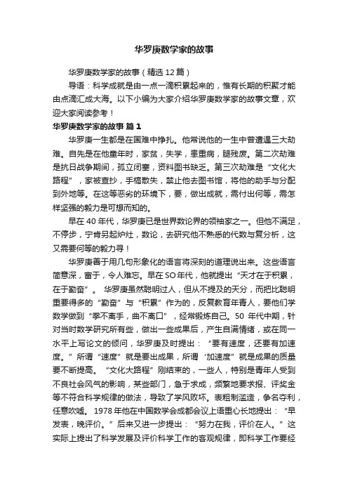 华罗庚数学家的故事（精选12篇）