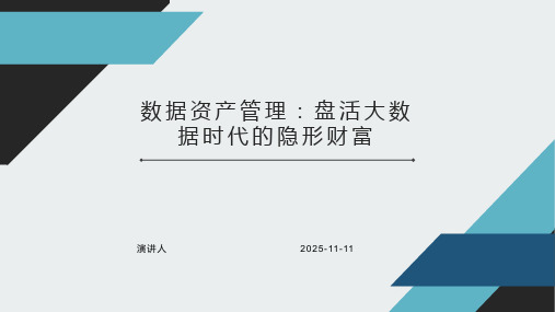 数据资产管理：盘活大数据时代的隐形财富