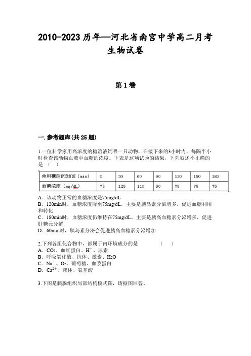 2010-2023历年—河北省南宫中学高二月考生物试卷