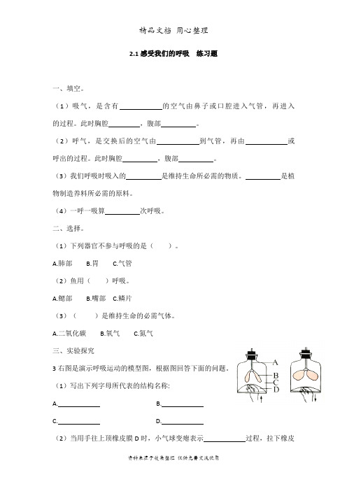(新教材)教科版四年级上册科学 第二单元 呼吸与消化 单元全套课时练(同步练习)