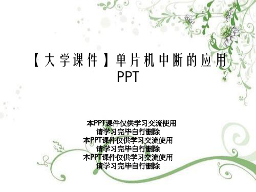 【大学课件】单片机中断的应用PPT