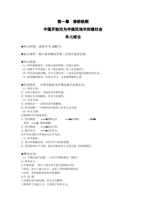 清朝晚期中国开始沦为半殖民地半封建社会