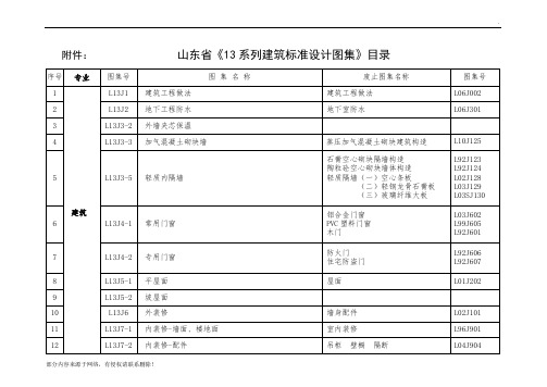 山东省13系列建筑标准设计图集