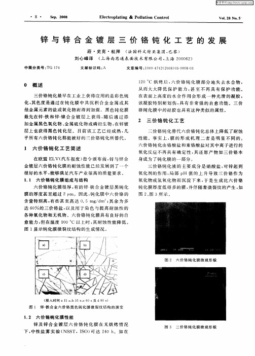 锌与锌合金镀层三价铬钝化工艺的发展