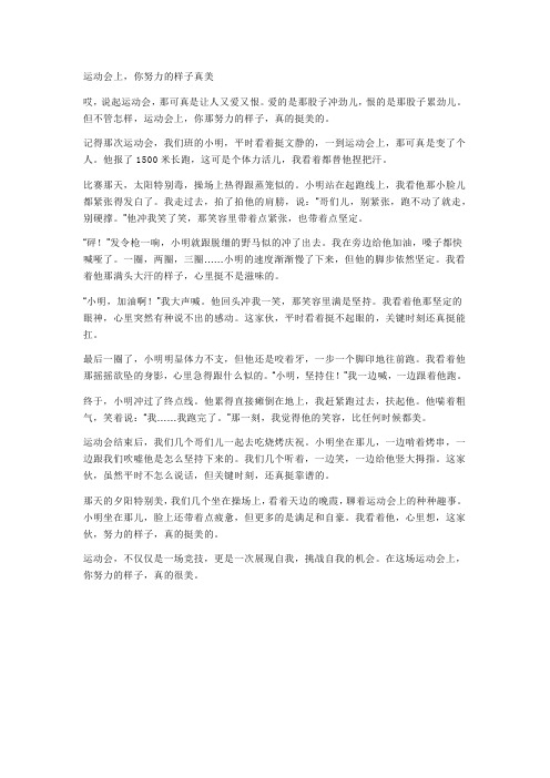 运动会你努力的样子真美600字作文