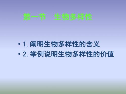 2018济南版生物八年级下册6.3.1《生物多样性》课件 (共17张PPT)