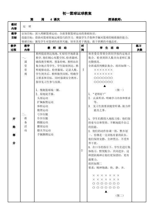 七年级篮球运球教案