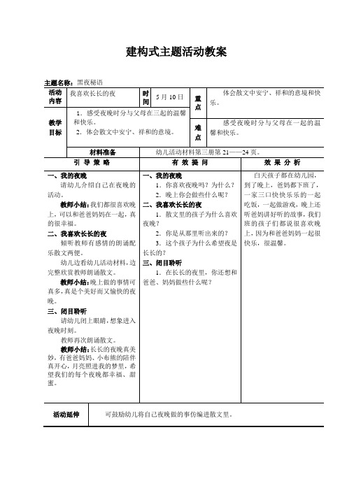 大班下,建构式黑夜密语(五)