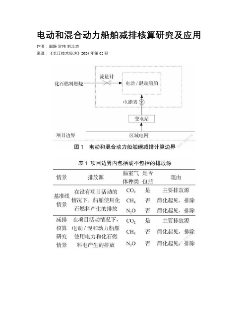 电动和混合动力船舶减排核算研究及应用