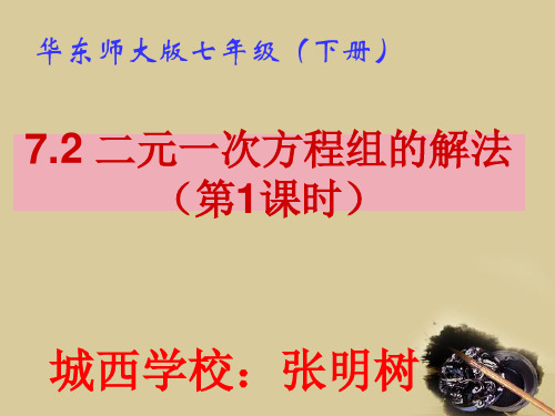 七年级数学下册 7.2  二元一次方程组的解法(1)课件 华东师大版