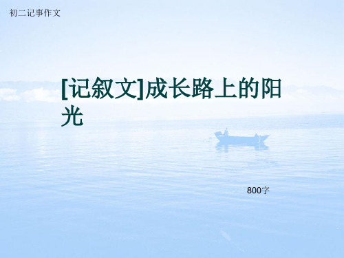 初二记事作文《[记叙文]成长路上的阳光》800字(总11页PPT)