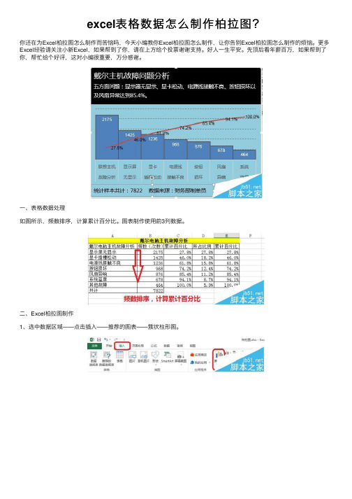 excel表格数据怎么制作柏拉图？