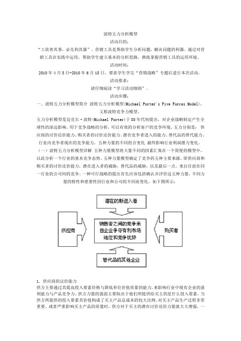 波特五力分析模型