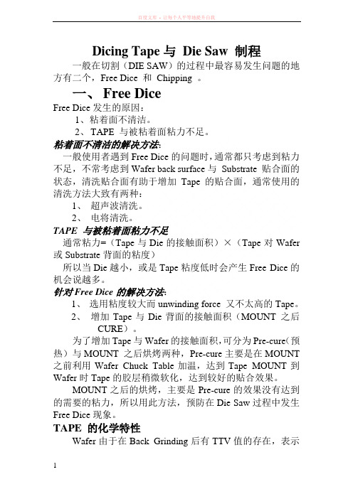 DicingTape与DieSaw制程 (1)