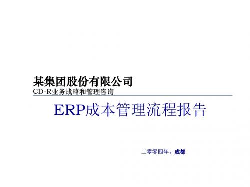 某集团ERP成本管理案例详解-PPT文档资料