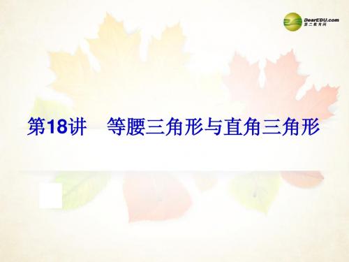 【中考备战策略】2014中考数学总复习 第18讲 等腰三角形与直角三角形课件 新人教版