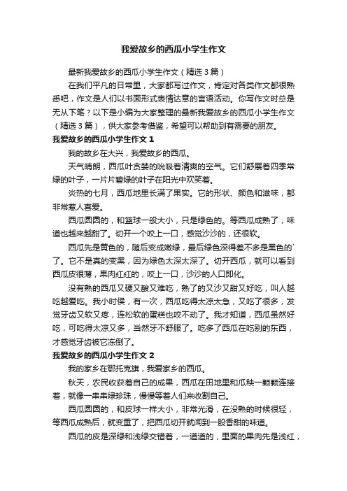 我爱故乡的西瓜小学生作文