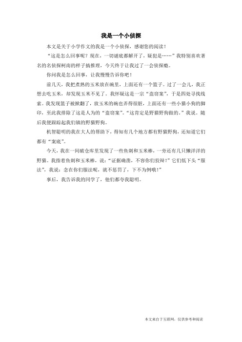 我是一个小侦探_小学作文