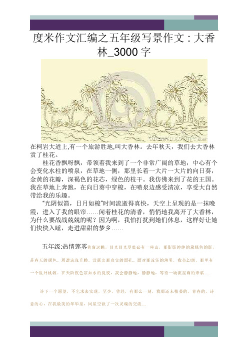 …精品作文之五年级写景作文大香林3000字