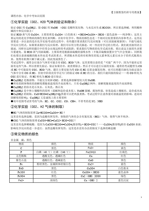 初三中考化学考点精髓(满分秘籍)