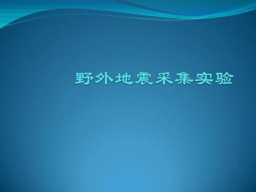 地震资料采集实验