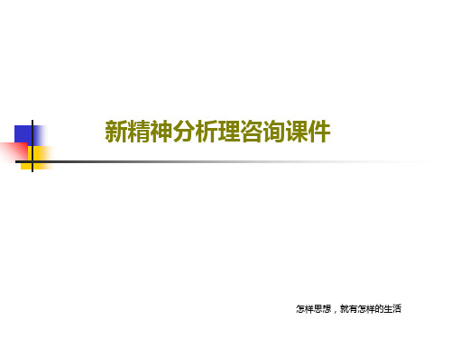 新精神分析理咨询课件共19页