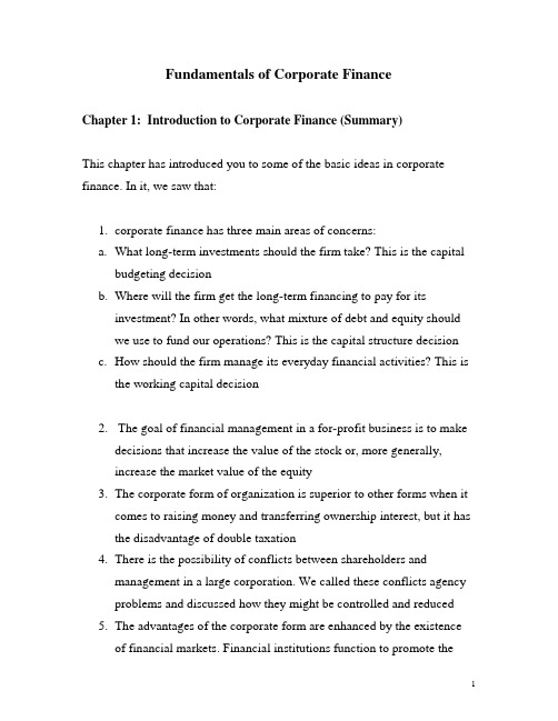 Fundamentals of Corporate Finance