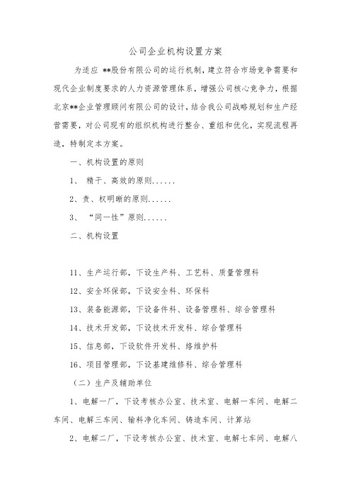 公司企业机构设置方案.doc