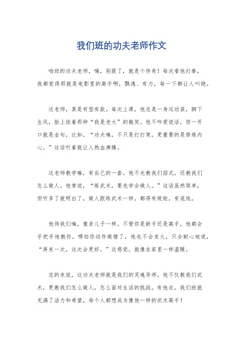 我们班的功夫老师作文