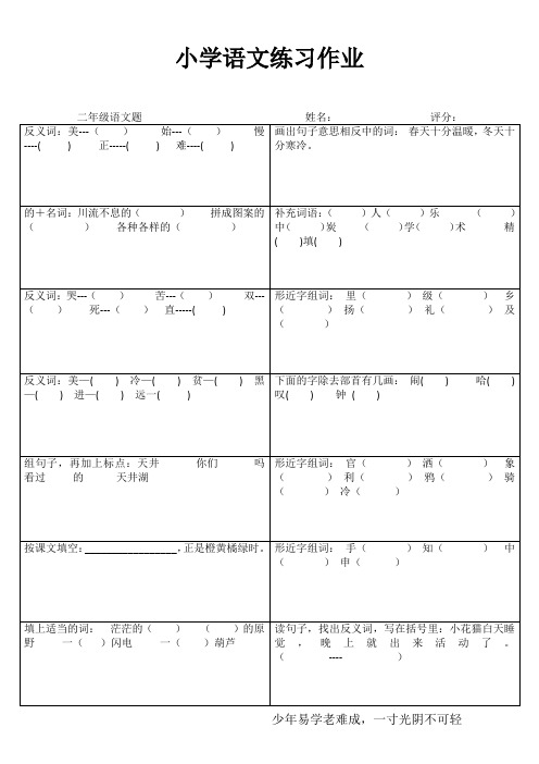 小学二年级语文阶段测试 (98)