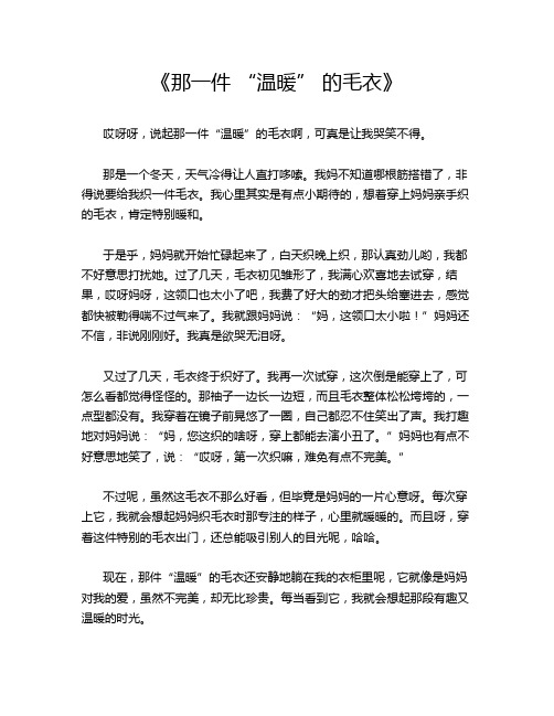 《那一件 “温暖” 的毛衣》