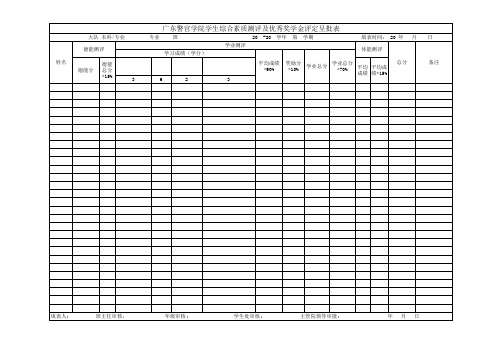 学期公安类成绩登记表(空白)