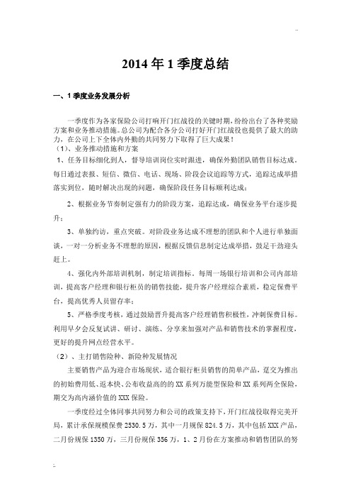 保险公司开门红总结