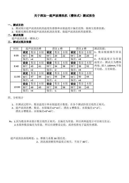 清洗机测试报告