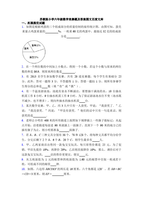 苏教版小学六年级数学竞赛题及答案图文百度文库