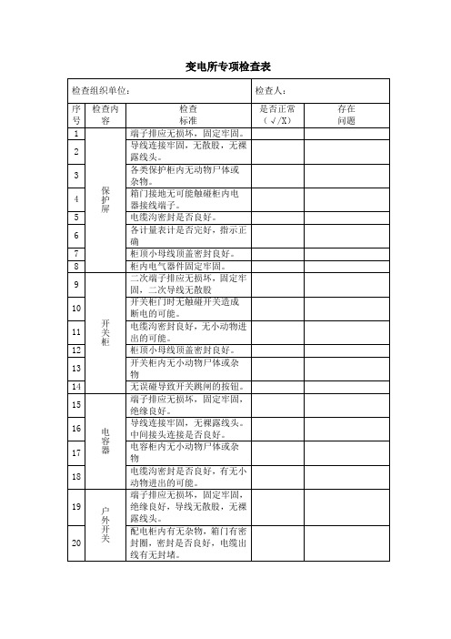 变电站专项检查表